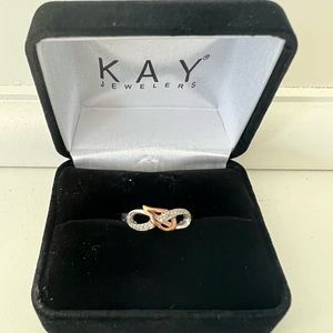 KAY Diamond Infinity & Rose Gold Wing Ring